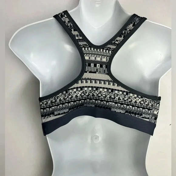 Nike Grey Sports Bra Aztec Pattern Nike Pro DriFit - Picture 2 of 4